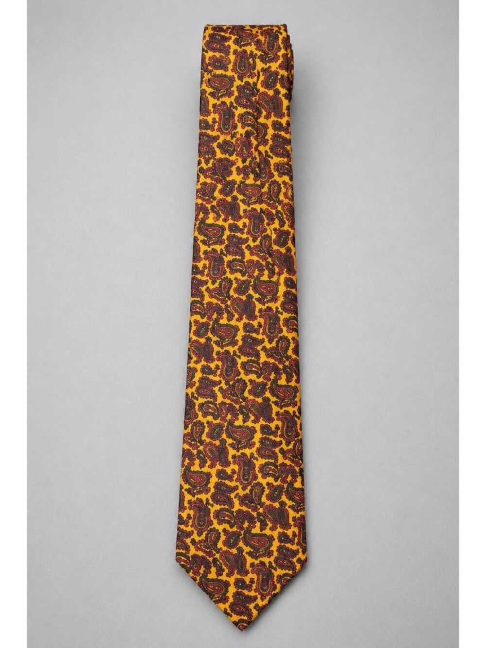 Wembley Mens Necktie Vintage Paisley Gold & Red Tie for Suits